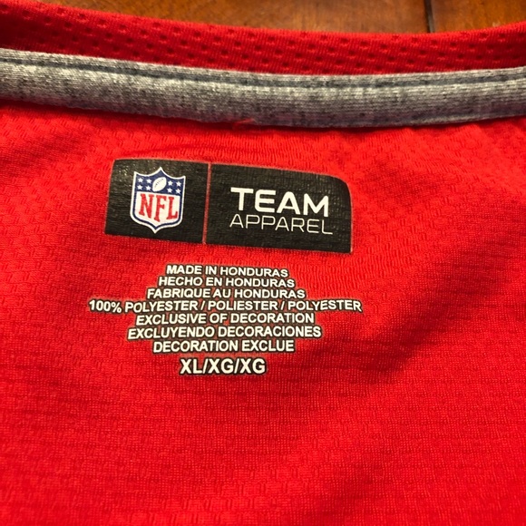 NFL Patriots Red and Gray Women's Jersey Top - Picture 3 of 6